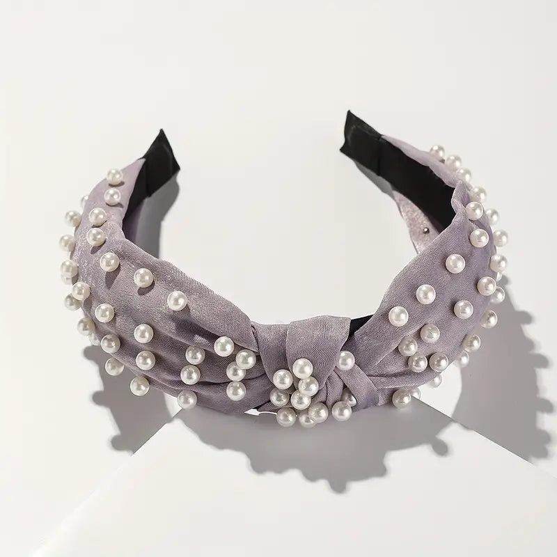 Twisted Knotted Faux Pearl Headband