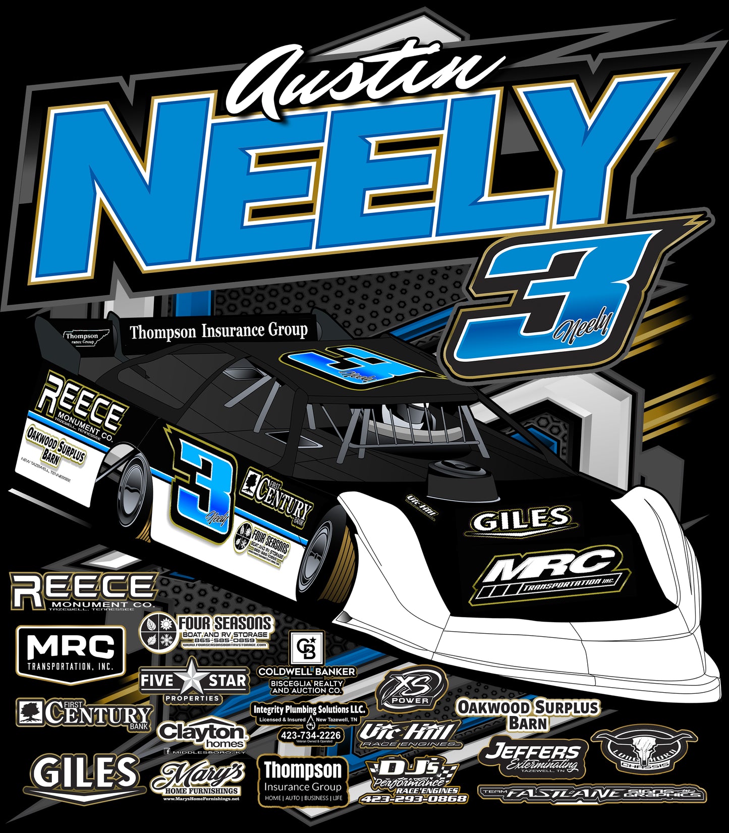 Austin Neely 2024 Racing Shirts