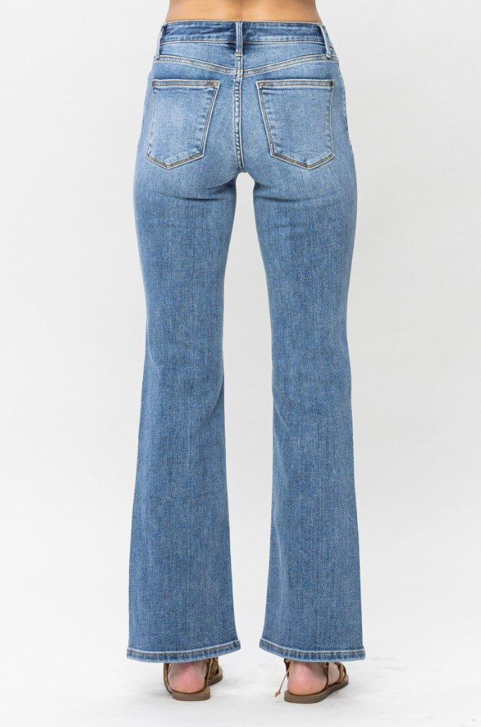 Judy Blue Mid Rise Vintage Button Fly Bootcut