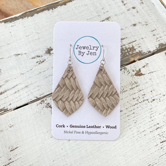 Elegant Teardrop Earrings (Small): Stone Braided