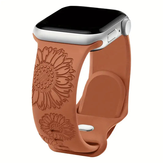 Sunflower Engraved iWatch Bands (multiple colors)