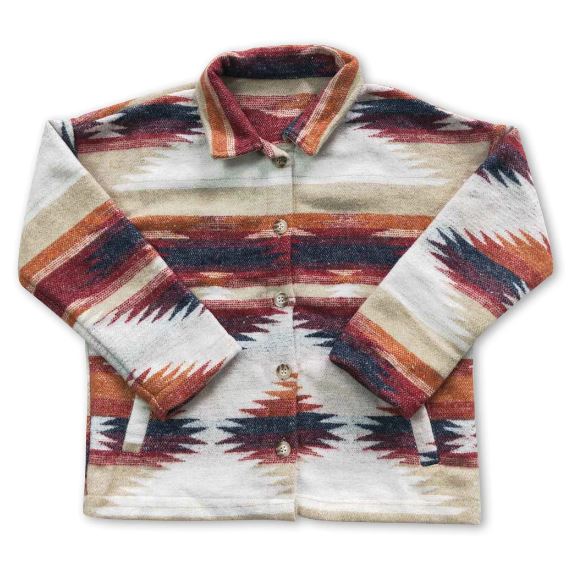 Brown Aztec Flannel Shacket