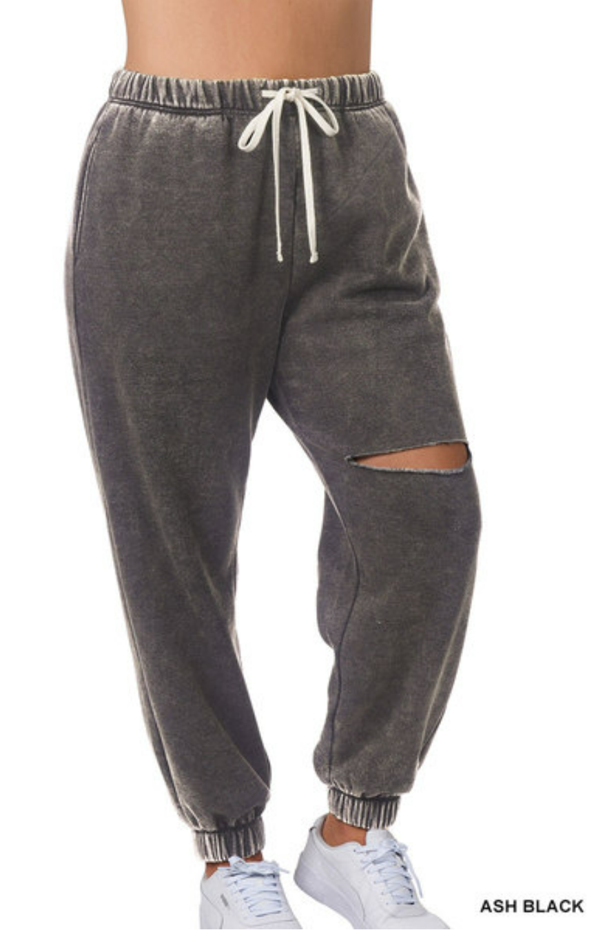 Plus Size Acid Wash Joggers