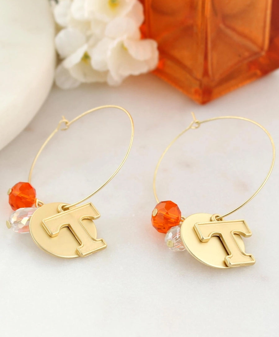 Tennessee Matte Gold Hoop Earrings