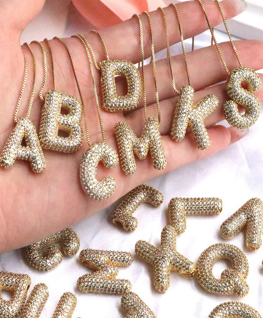 Jewel Bubble Initial Necklace