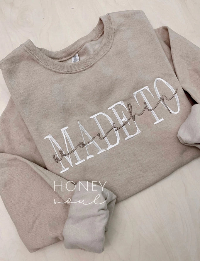 Embroidered Made to Worship Sweatshirt