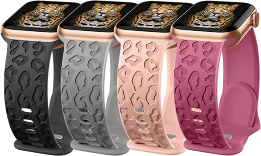 Leopard Engraved Silicone iWatch Band