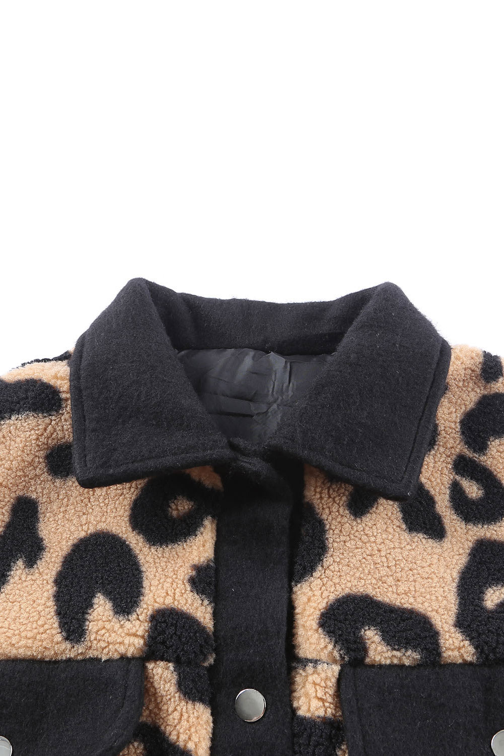 Black Leopard Sherpa Jacket