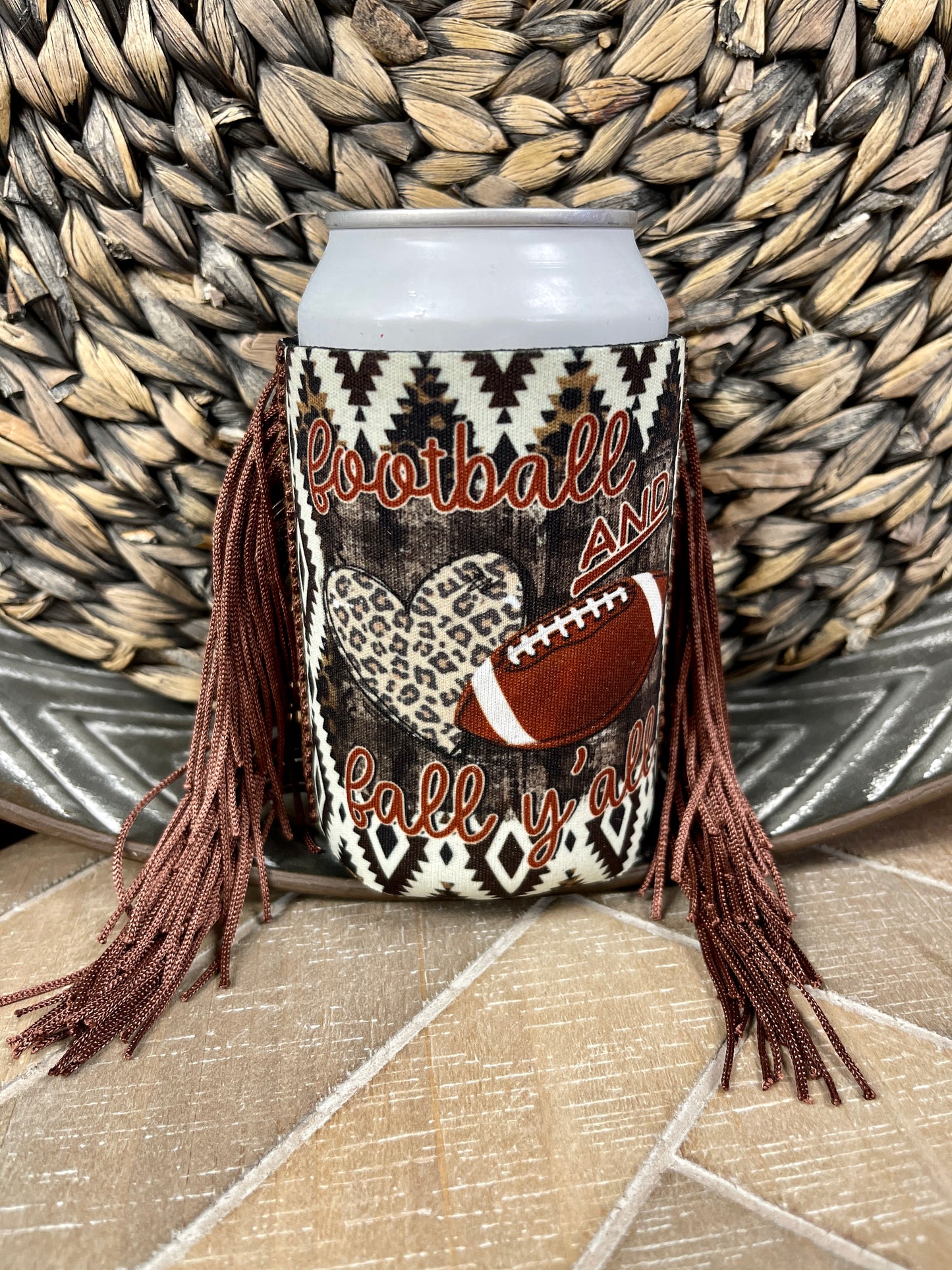 Fringe Koozie (Regular Can): Football and Fall