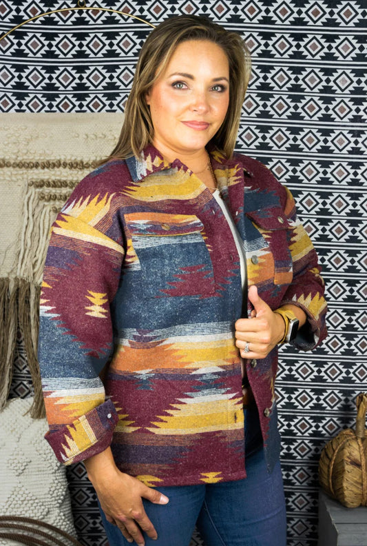 Yellowstone Burgundy Shacket