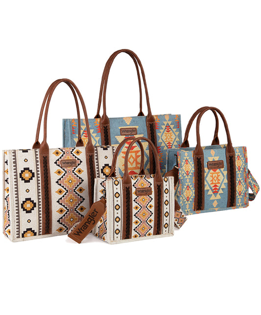Wrangler Southwestern Dual Sided Print Canvas Tote Collection
