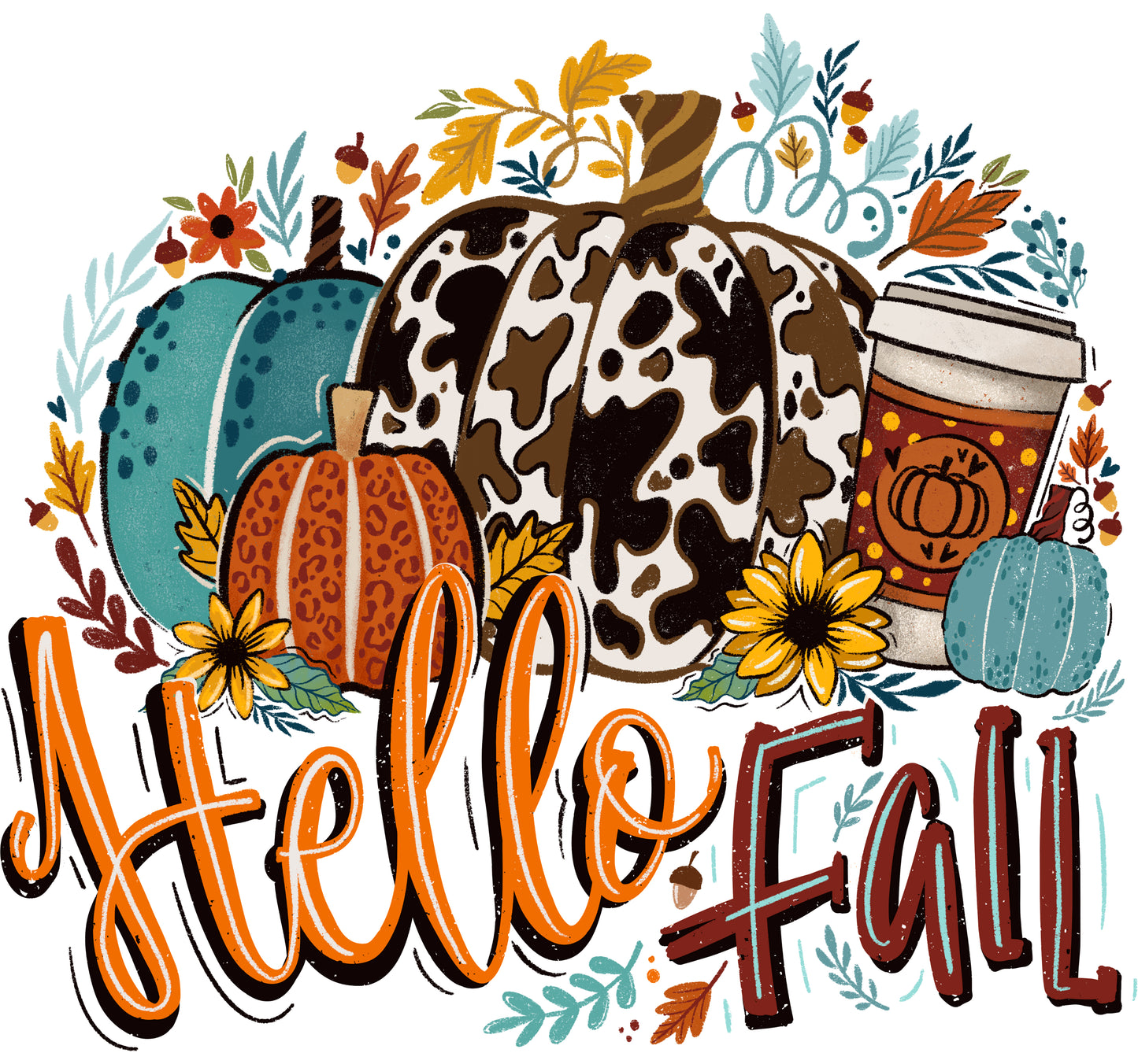 Cowprint Hello Fall