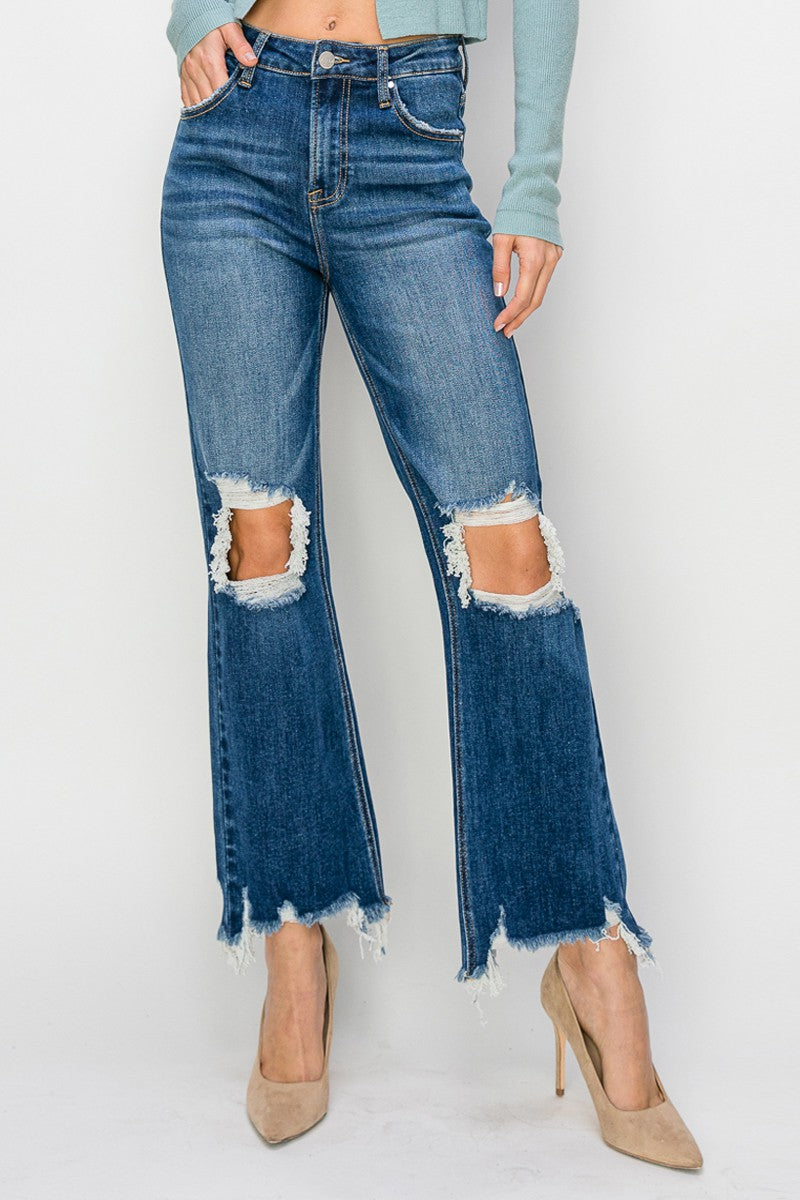 High Rise Straight Crop Jeans