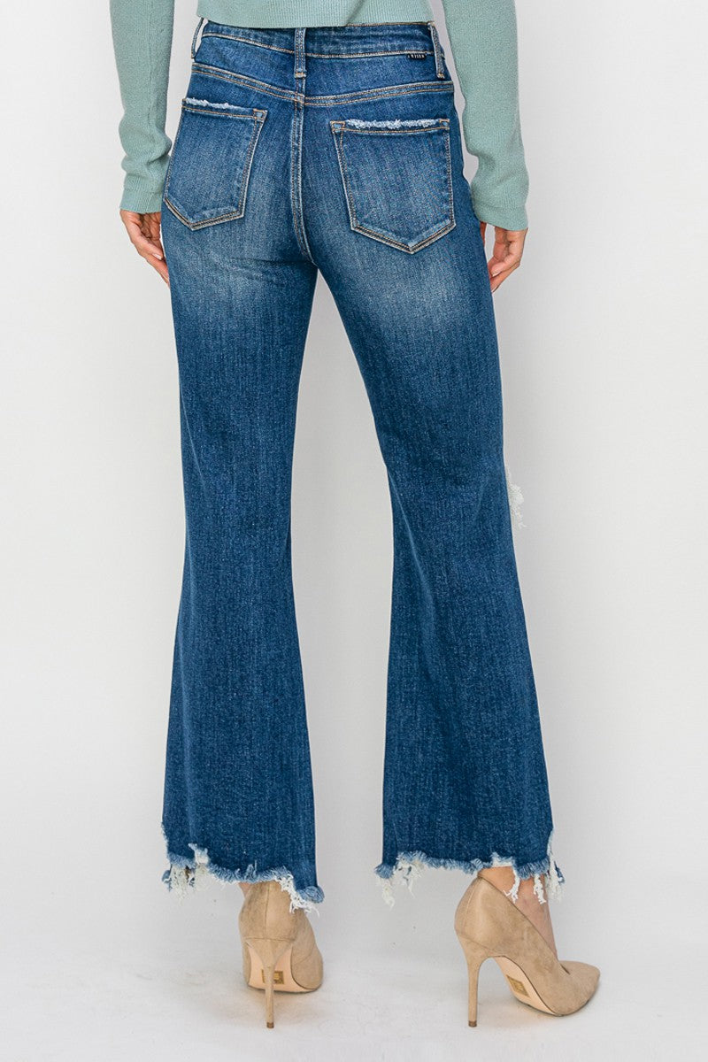 Plus Size High Rise Straight Crop Jeans