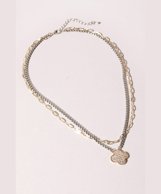 Clover Double Chain Necklace