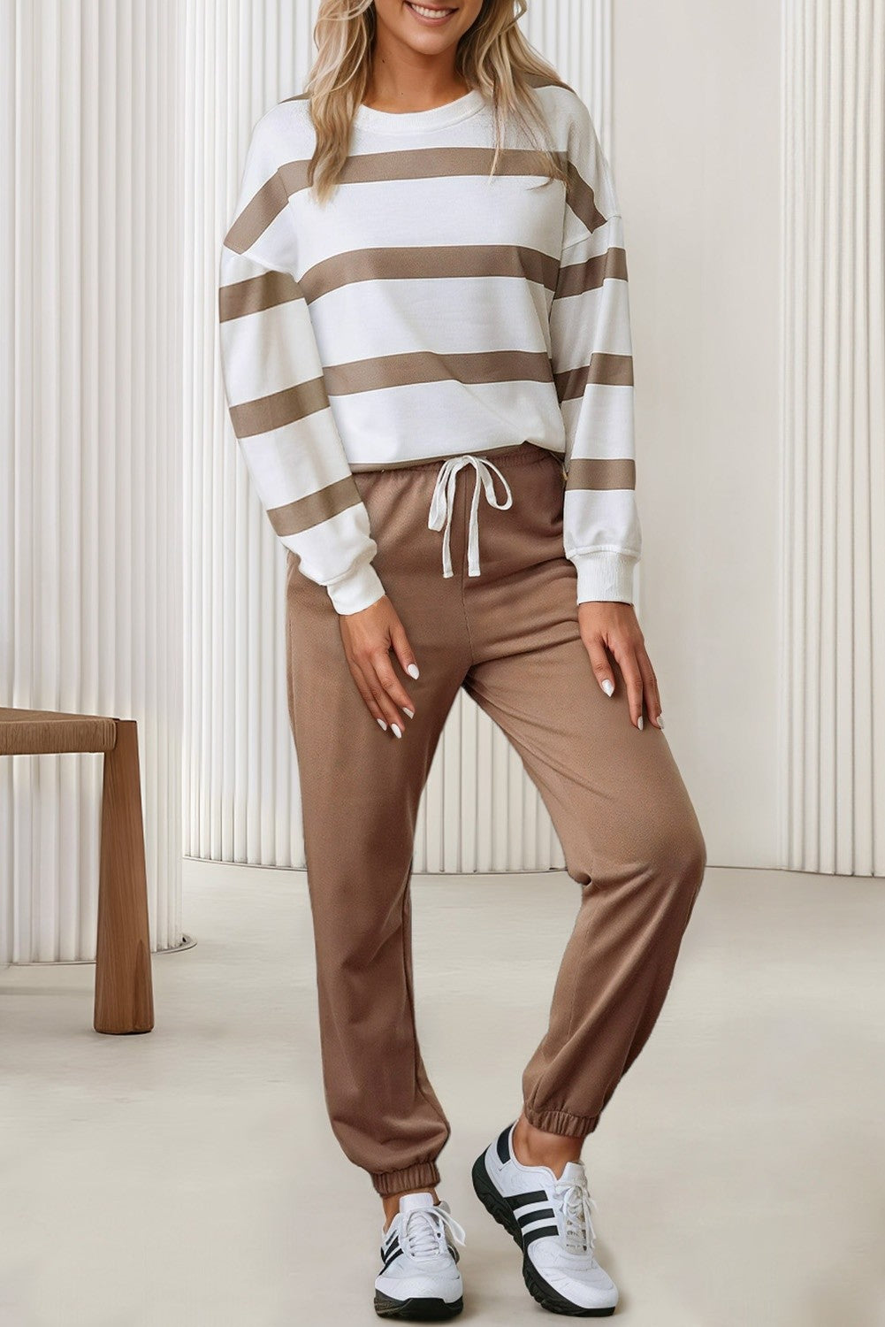 Striped Pullover and Jogger Pants Set