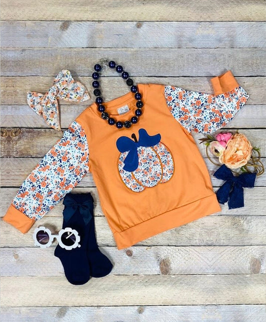 Vintage Floral Pumpkin Top