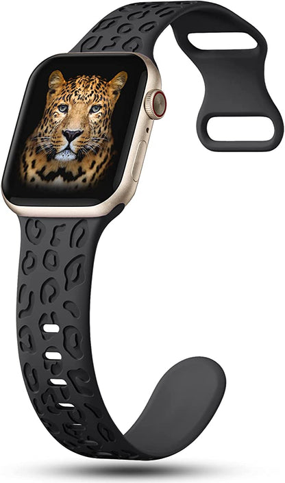 Leopard Engraved Silicone iWatch Band