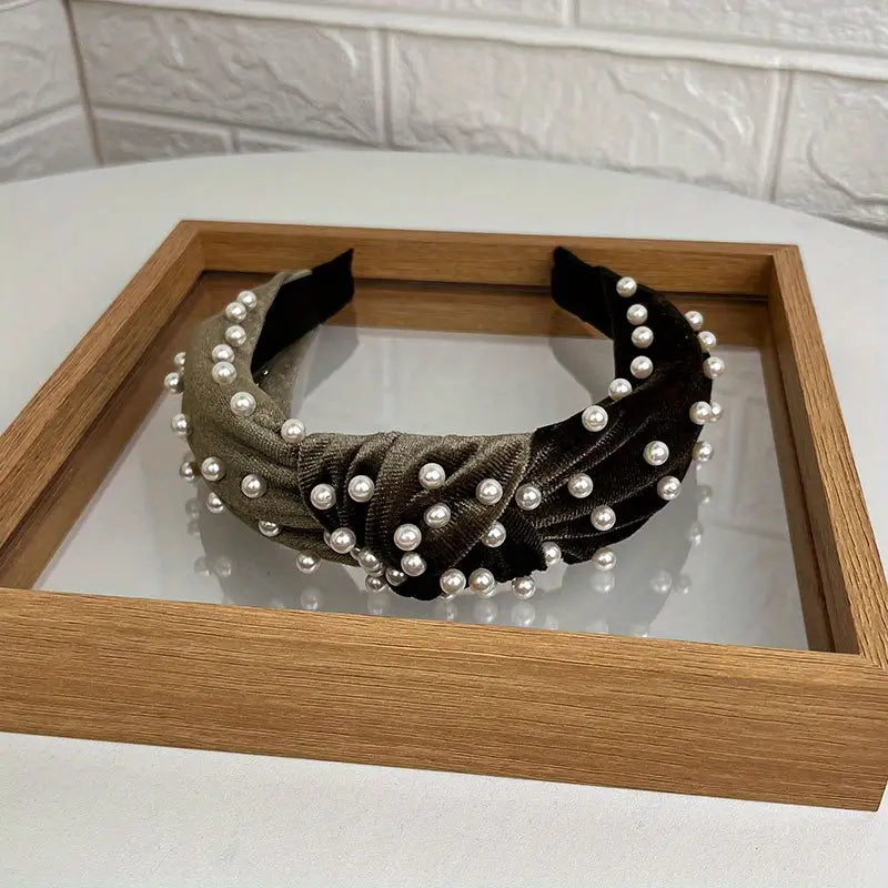 Twisted Knotted Faux Pearl Headband