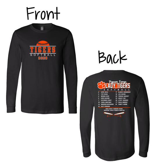 Lady Tigers Softball 2025 Roster Long Sleeve