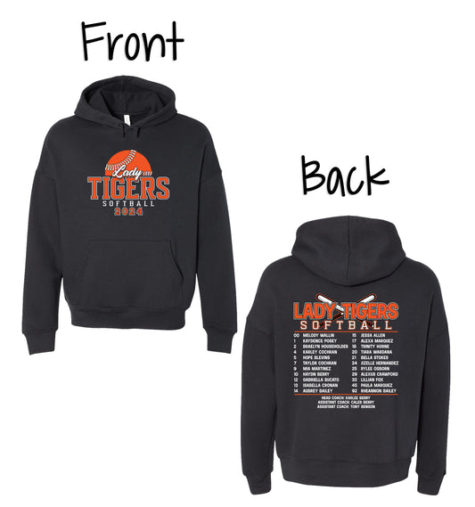 Lady Tigers Softball 2024 Roster Hoodie