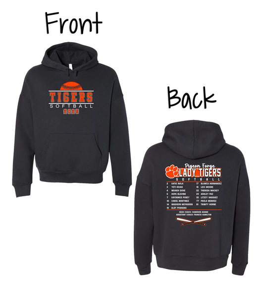 Lady Tigers Softball 2025 Roster Hoodie