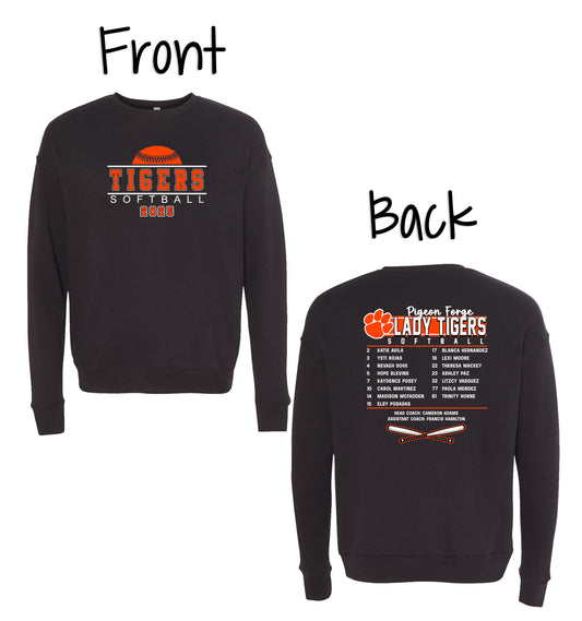 Lady Tigers Softball 2025 Roster Sweatshirt