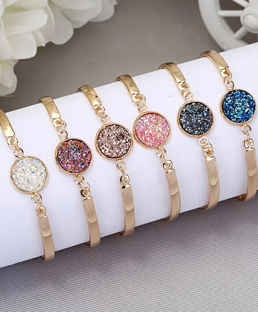 Gold Druzy Bangle Bracelets