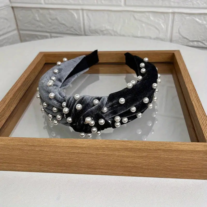 Twisted Knotted Faux Pearl Headband