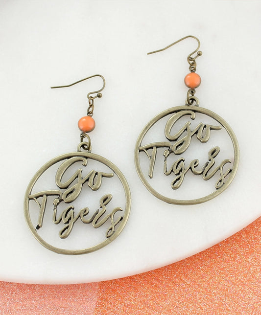 Go Tigers Vintage Cut-Out Earrings