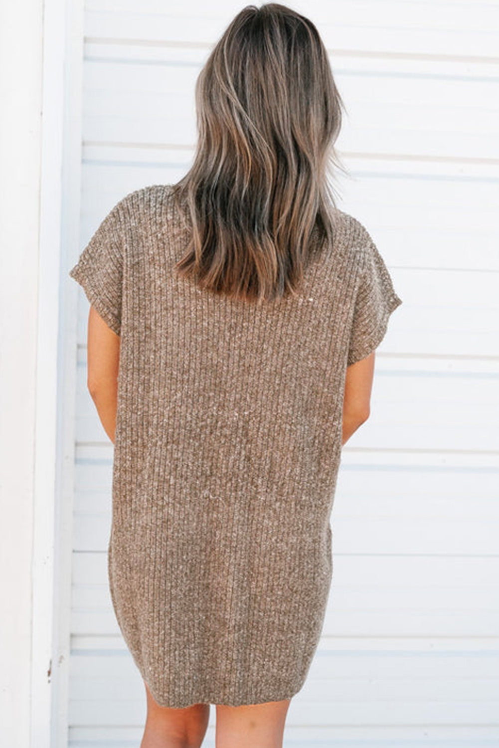 Ribbed Knit Short Sleeve Sweater Dress (multiple colors) – Goose Creek Boutique Printing Co