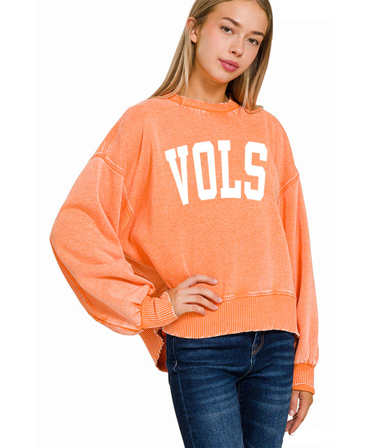 VOLS Acid Wash Fleece Oversized Pullover