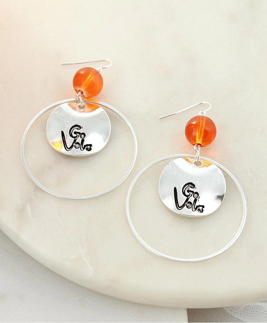 Go Vols Disc Earrings