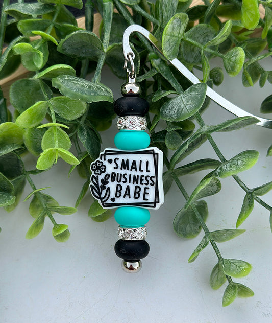 Turquoise Small Business Babe Bookmark