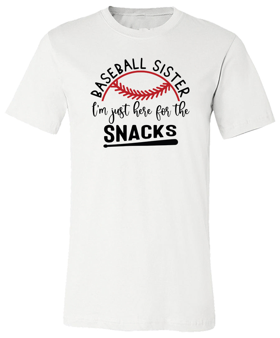 Baseball Sister Here for the Snacks (Adult)