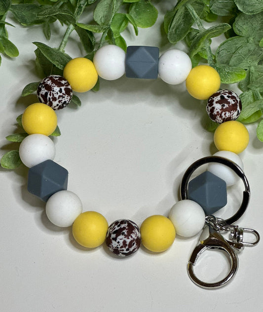 Yellow Paint Splatter Wristlet