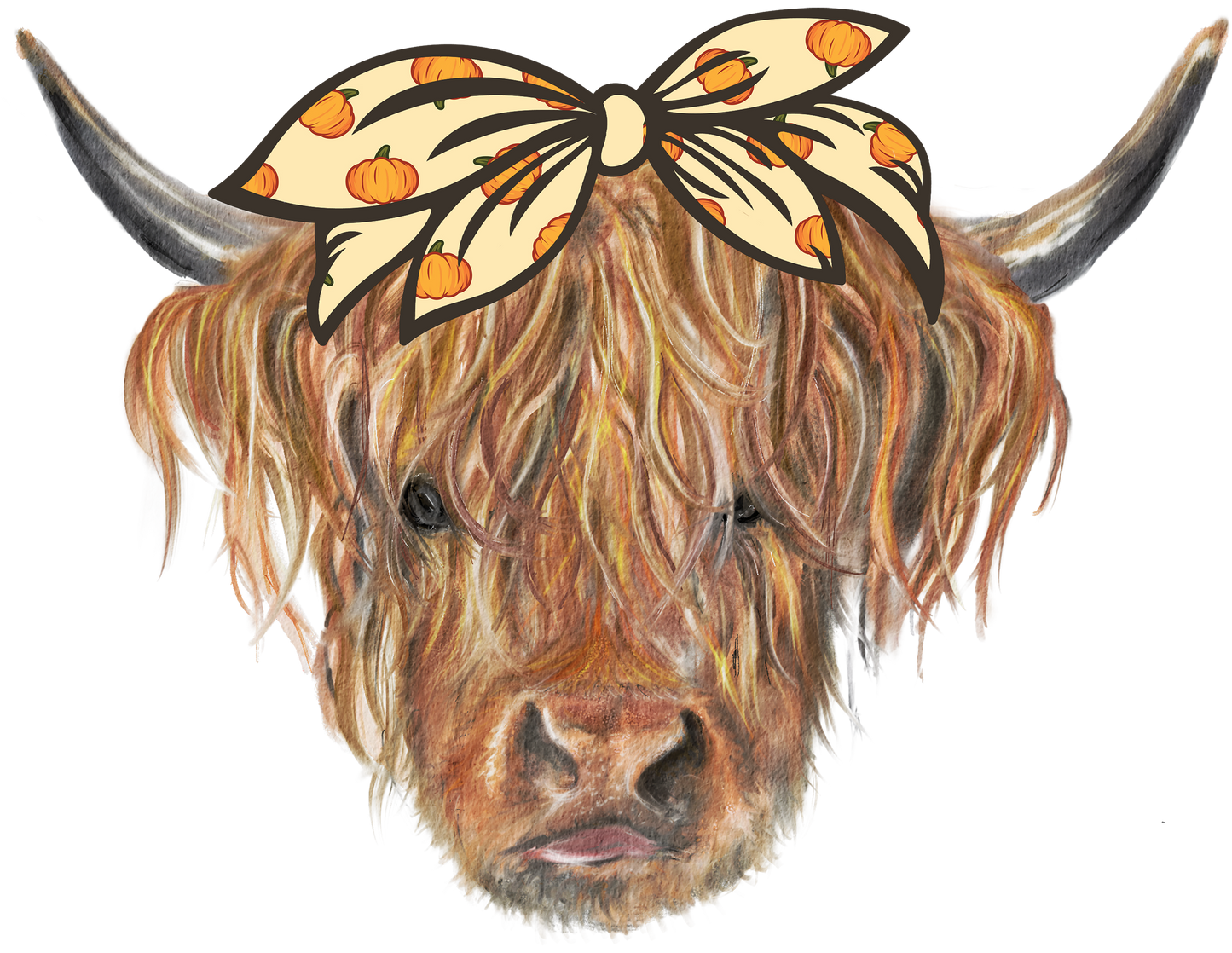 Highland Cow w/ Fall Bandana