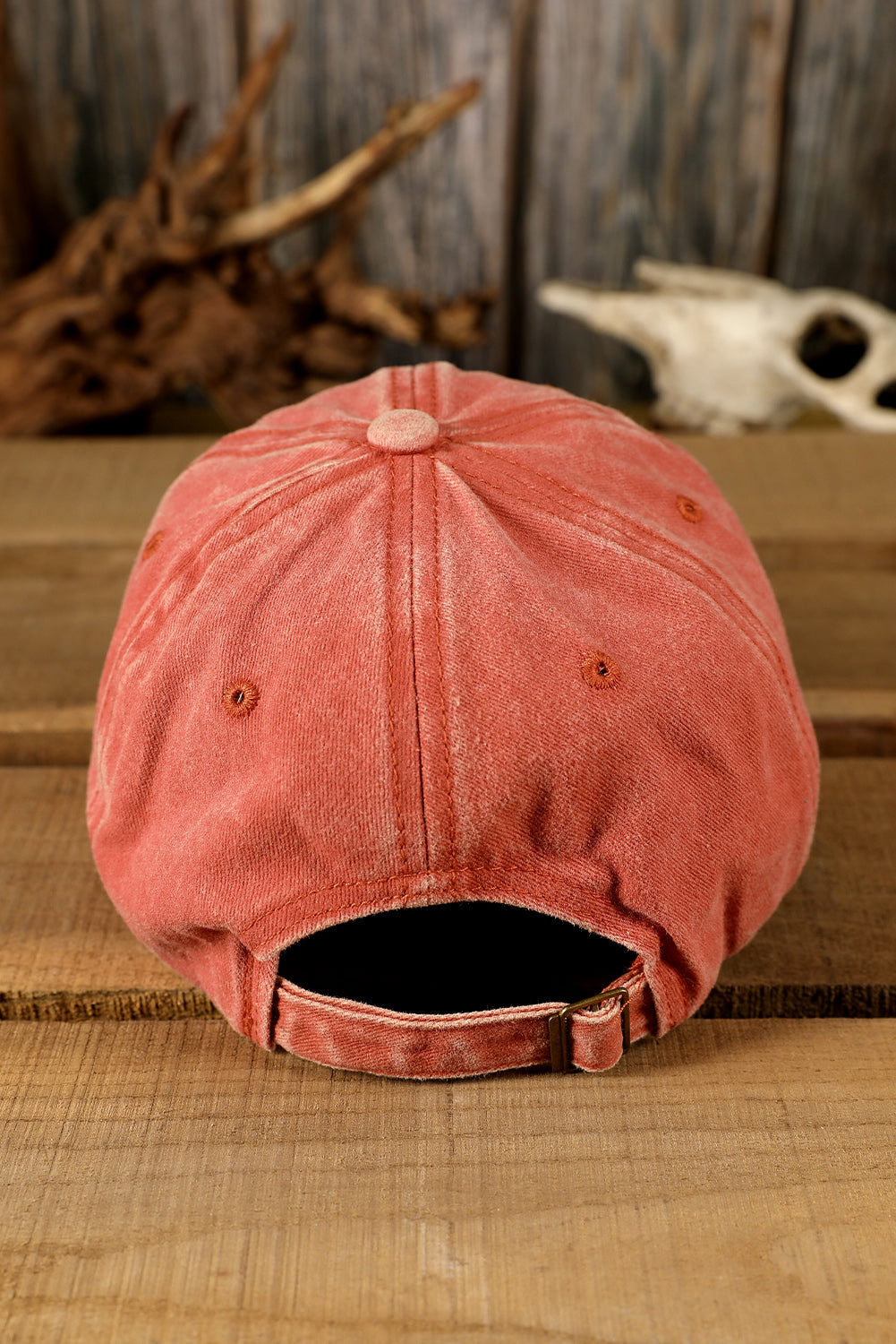 MAMA Orange Embroidered Washed Baseball Hat