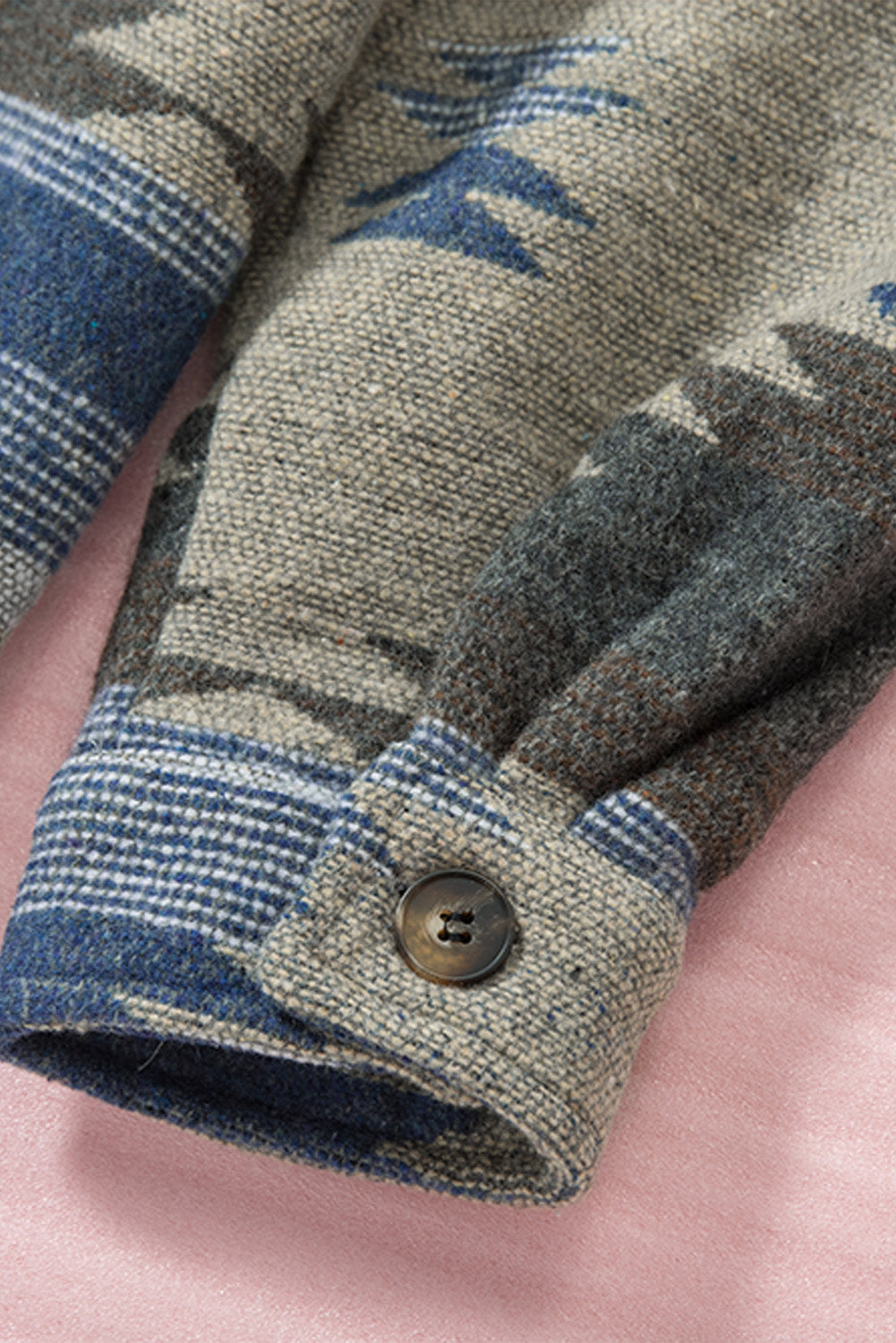 Blue Distressed Aztec Shacket – Goose Creek Boutique Printing Co